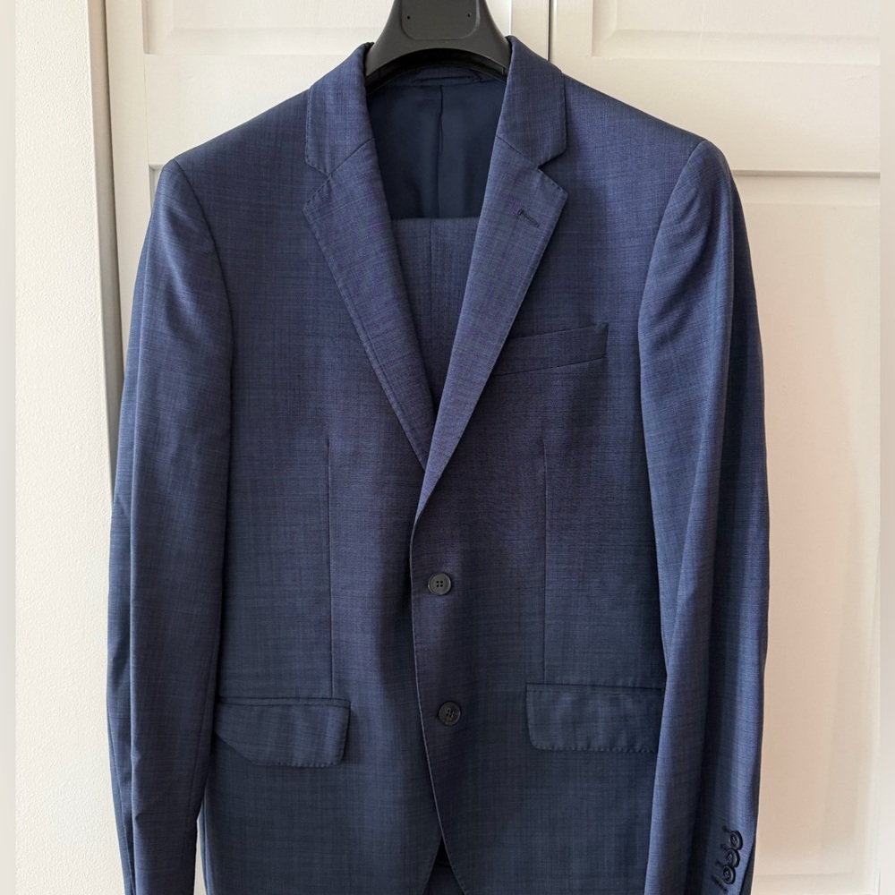 Hackett London Wool Suit 40R 34x33 | Classic Blue Tailored Suit